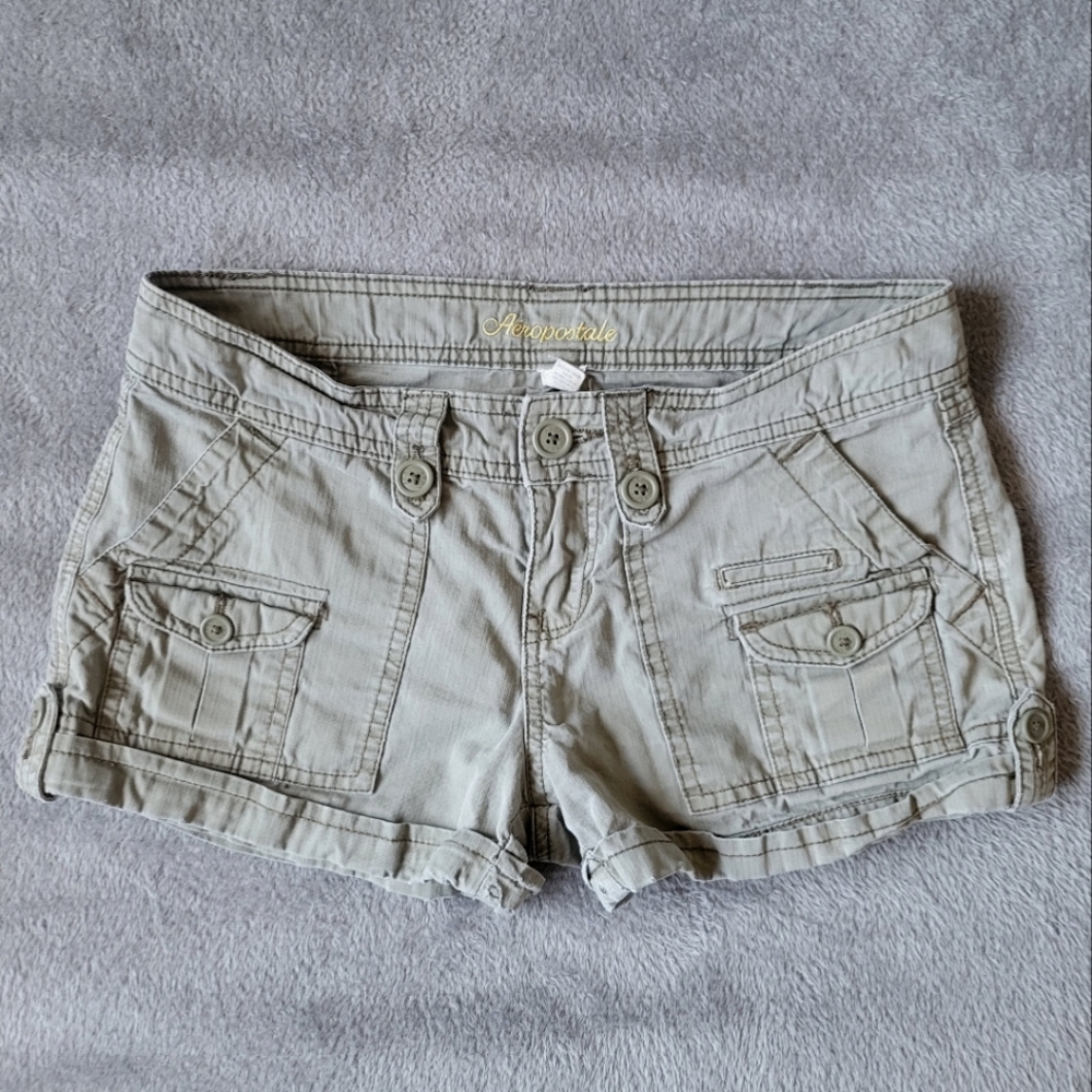aeropostale green y2k mini cargo shorts